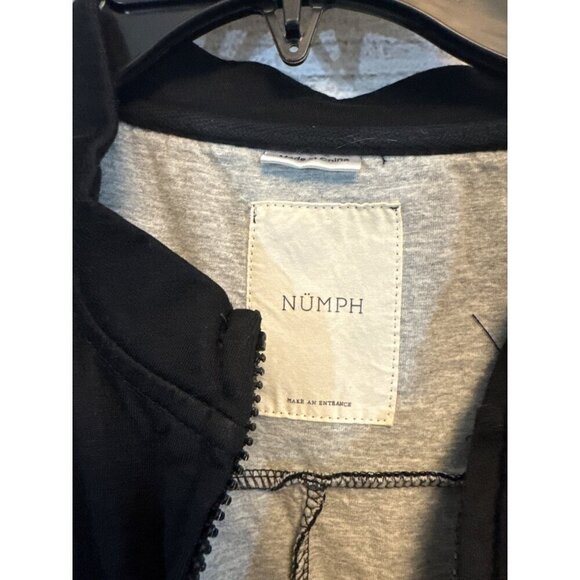 Nümph Black Longline Casual Jacket With Front Zip & Pockets Size L - Picture 2 of 4